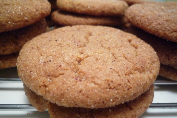 Chewy molasses cookies with cinnamon, ginger and spices of the season