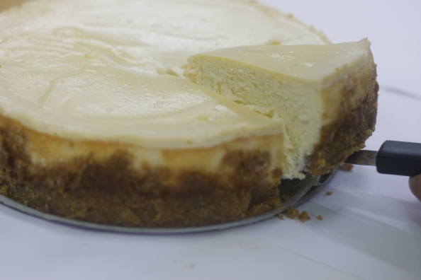 Rich, dense and delicious Philadelphia Cheesecake topped with a succulent layer of sour cream and a touch of vanilla.   